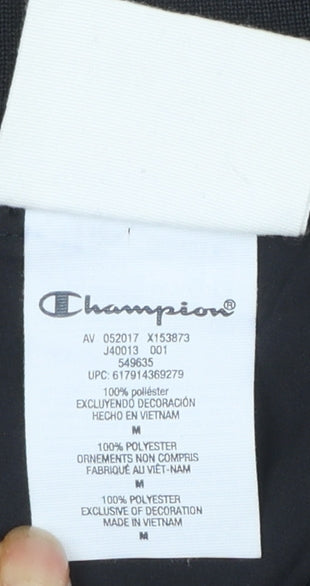 Champion Women Black M Varsity Jacket Lightweight Polyester