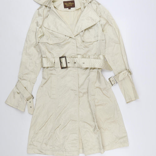 MaxMara Women’s Beige Belted Trench Coat S Classic Mid-Length