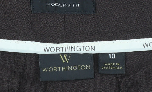Worthington Women’s Brown Dress Pants Size 10 Straight Leg Modern Fit