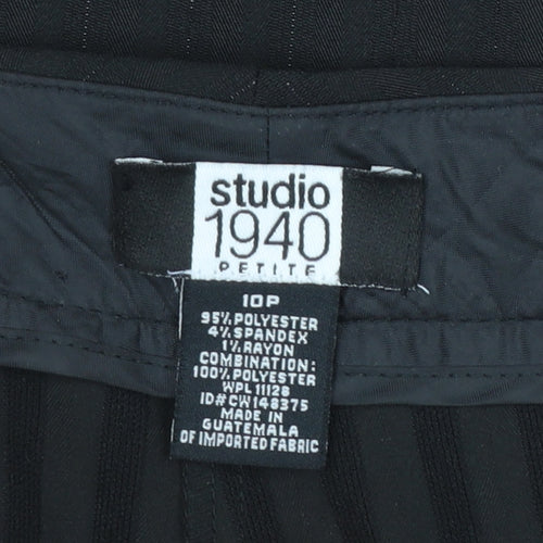 Studio 1940 Women’s Black Pinstripe Petite Dress Trousers Size 10P