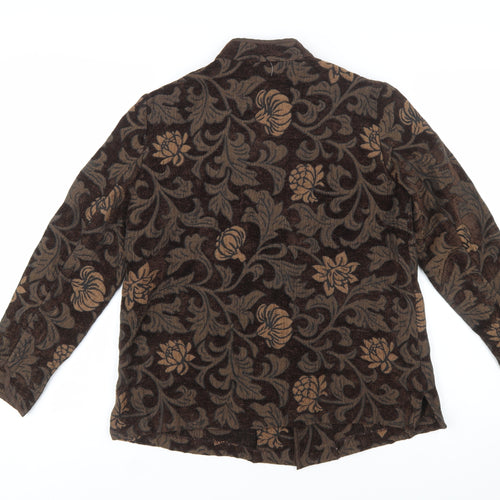 Briggs New York Women's Brown Floral Jacquard Suit Jacket Size 10