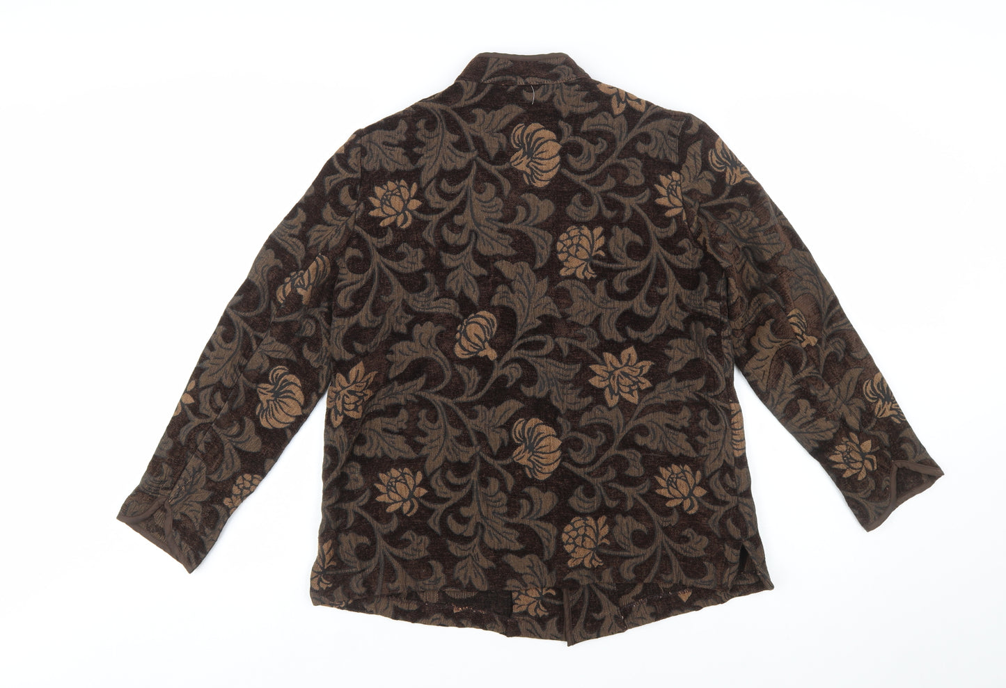 Briggs New York Women's Brown Floral Jacquard Suit Jacket Size 10