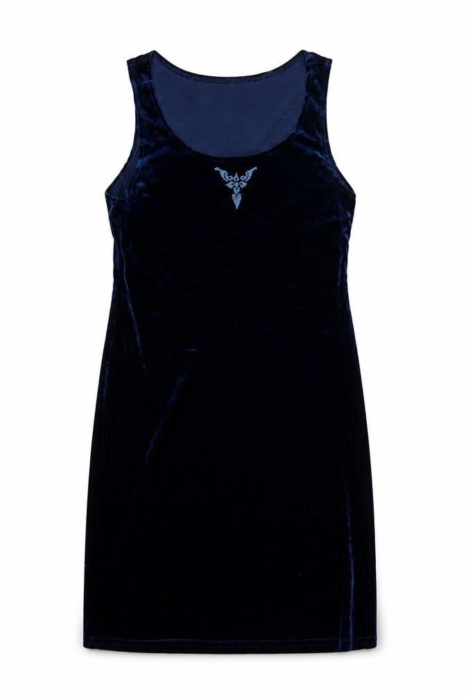 Meghan Matthews Women's Blue Velvet Bodycon Sleeveless Dress Size 10