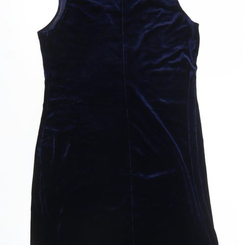 Meghan Matthews Women's Blue Velvet Bodycon Sleeveless Dress Size 10