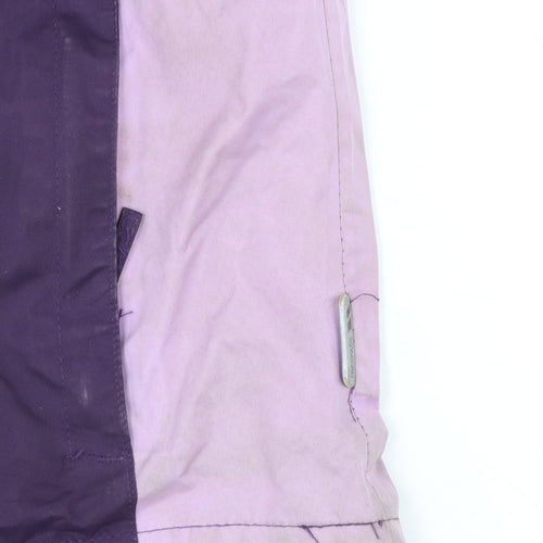 Trespass Girls Purple Waterproof Hooded Rain Coat Jacket 7-8 Years