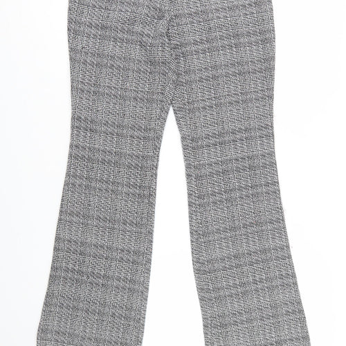 Worthington Women’s Grey Petite 6 Check Dress Pants Flared Trousers