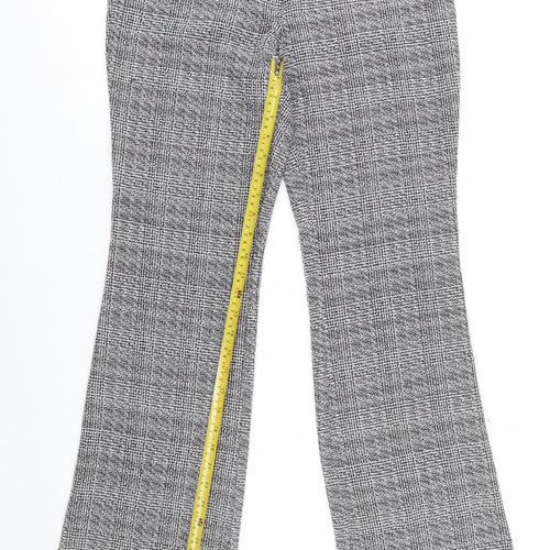 Worthington Women’s Grey Petite 6 Check Dress Pants Flared Trousers