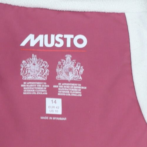Musto Women's Pink Waterproof Hooded Rain Jacket Size 14