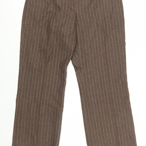 Pendleton Women Brown Wool Pinstripe Dress Pants Size 12 Petite