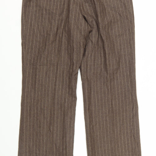 Pendleton Women Brown Wool Pinstripe Dress Pants Size 12 Petite