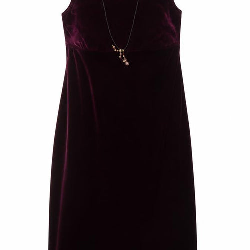 K Petite Women Purple Velvet Sleeveless Sheath Dress Size 12 Petite