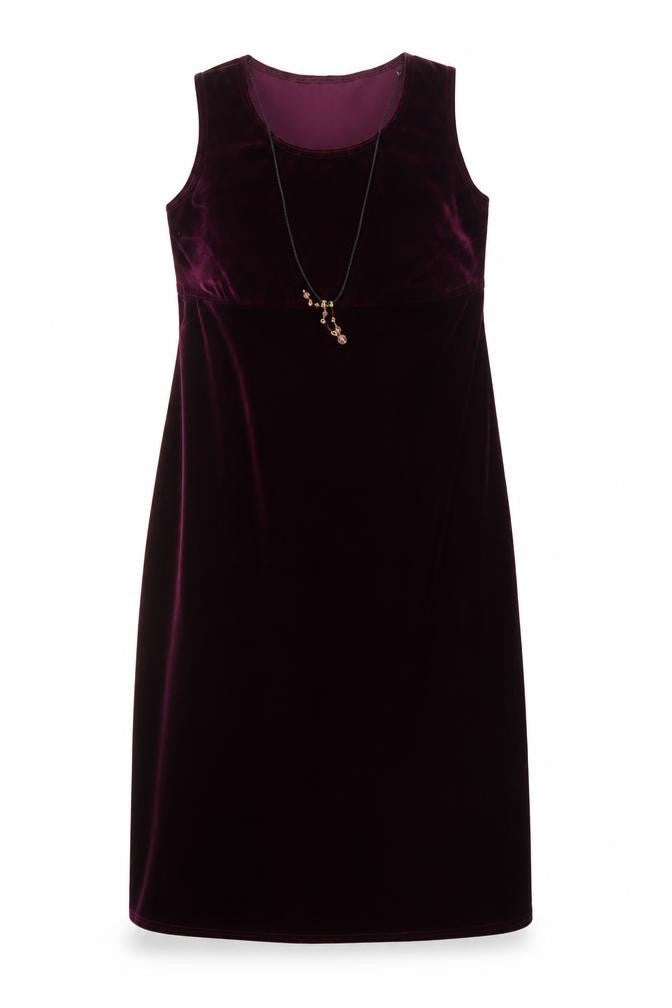 K Petite Women Purple Velvet Sleeveless Sheath Dress Size 12 Petite