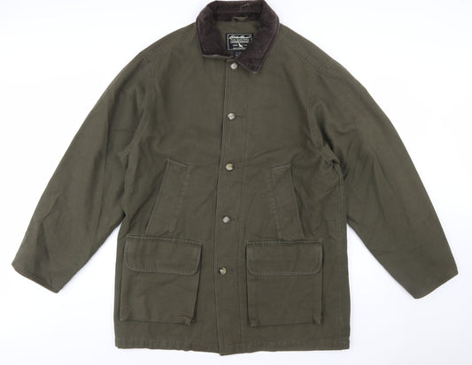 Eddie Bauer Men's Green Cotton Field Jacket Size M Regular Outdoor Style