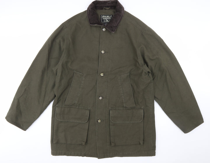 Eddie Bauer Men's Green Cotton Field Jacket Size M Regular Outdoor Style
