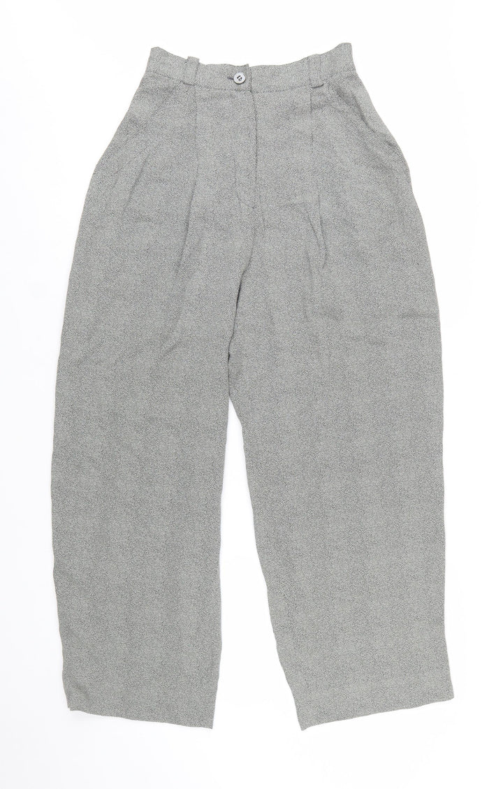 Emanuel Ungaro Women’s Grey Wool Wide-Leg Pleated Trousers Size 10
