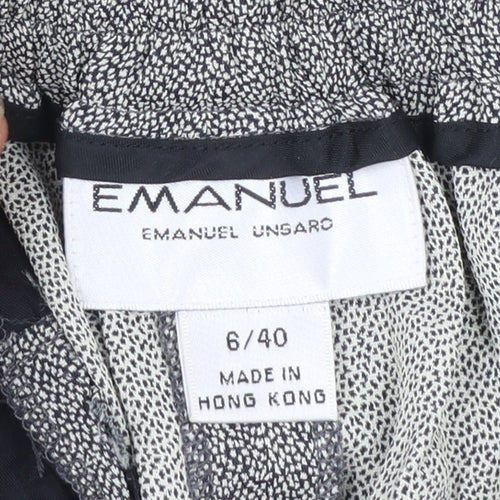 Emanuel Ungaro Women’s Grey Wool Wide-Leg Pleated Trousers Size 10