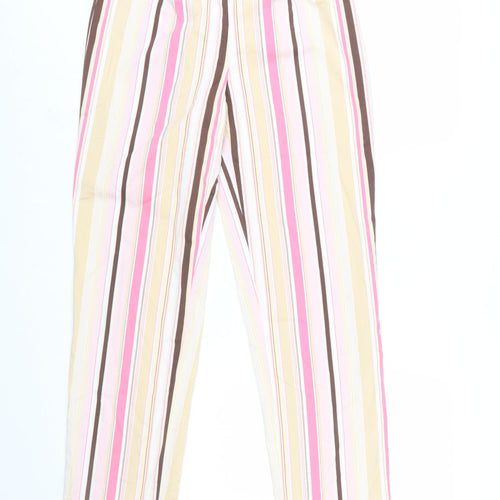 Peck & Peck Women’s Multicoloured Striped Cotton Blend Trousers Size 6