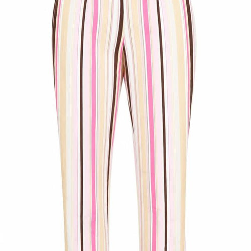 Peck & Peck Women’s Multicoloured Striped Cotton Blend Trousers Size 6