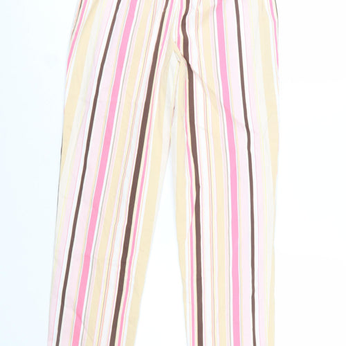 Peck & Peck Women’s Multicoloured Striped Cotton Blend Trousers Size 6