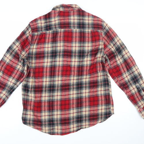 Coleman Men's Red Checked Flannel Button-Up Shirt L Regular Fit
