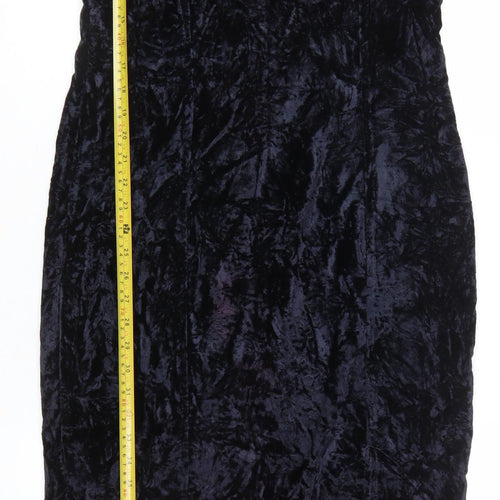 Dramatiz Women's Black Velvet Sleeveless Sheath Dress Size 10