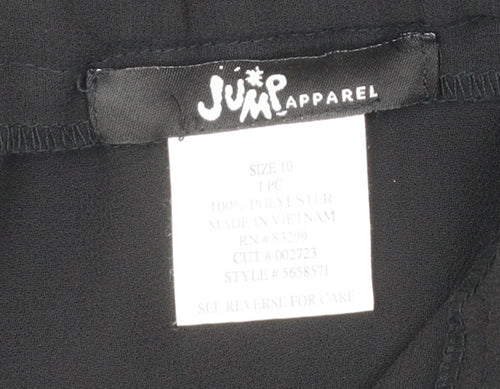 Jump Apparel Womens Black Size 10 Asymmetric Midi Chiffon Skirt