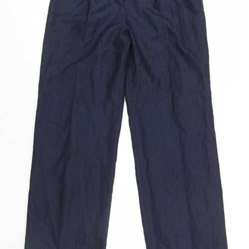 Jones New York Women's Blue Wool Pleated High-Rise Trousers Size 10