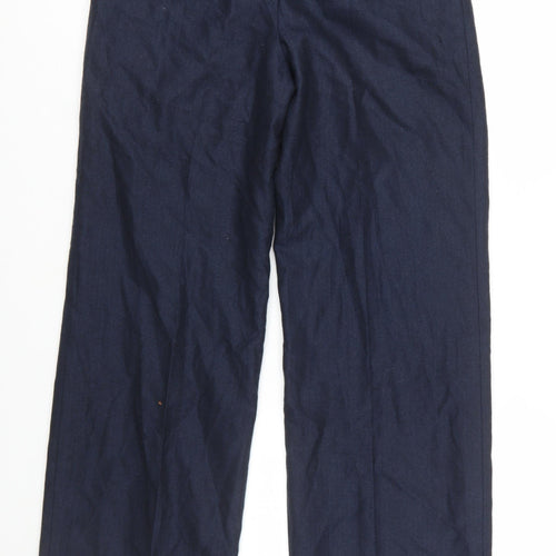 Jones New York Women's Blue Wool Pleated High-Rise Trousers Size 10