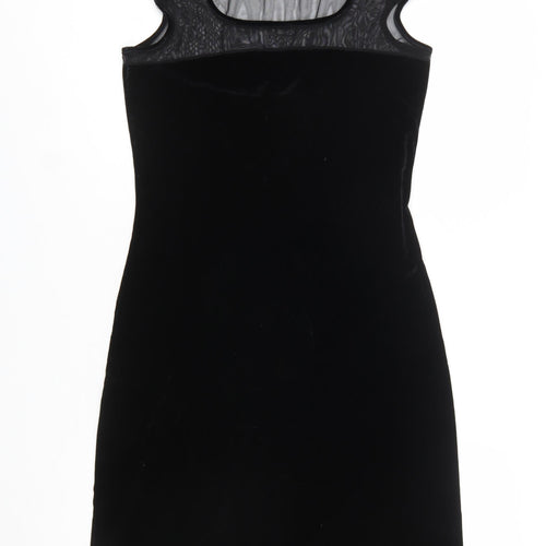 Necessary Objects Women's Black Velvet Bodycon Dress L
