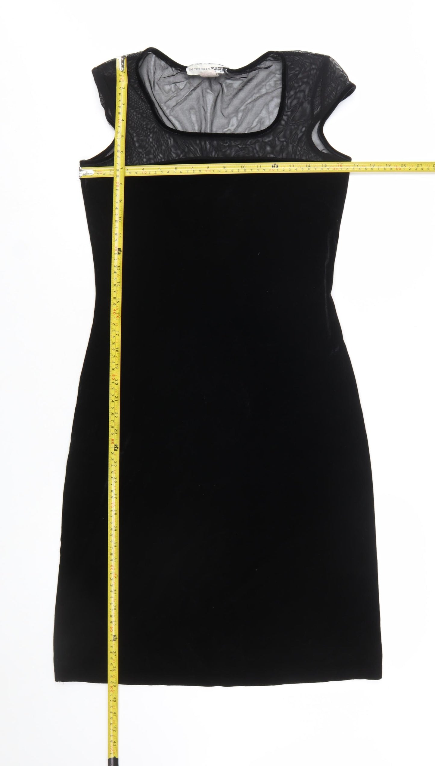 Necessary Objects Women's Black Velvet Bodycon Dress L