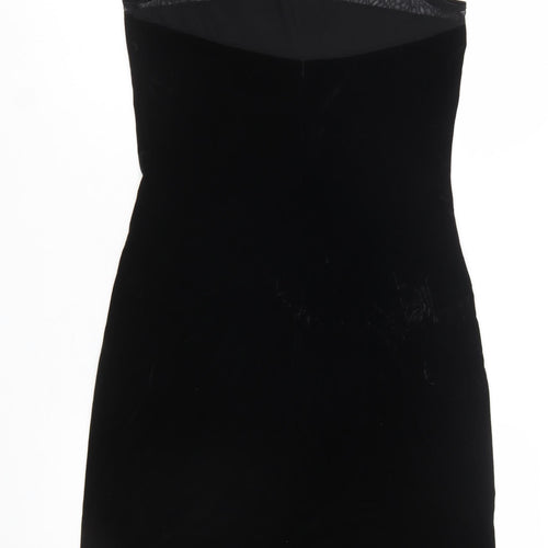 Necessary Objects Women's Black Velvet Bodycon Dress L