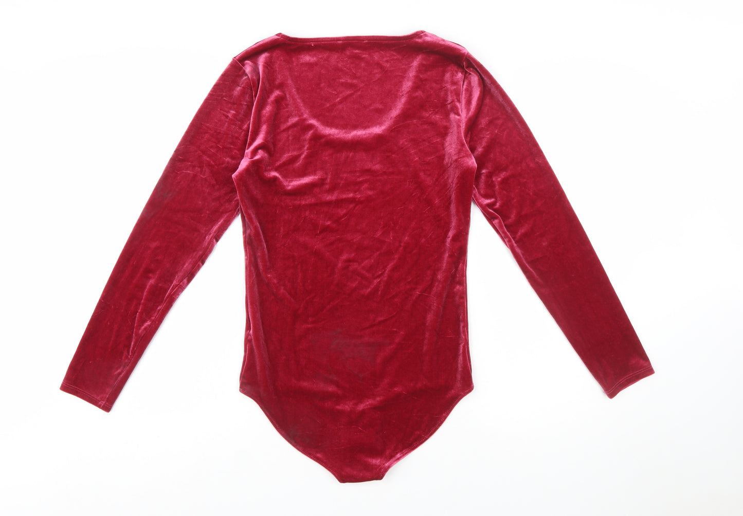 J.Crew Mercantile Womens Red Velvet Long Sleeve Bodysuit M