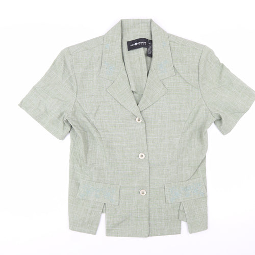 Sag Harbor Women’s Green Short Sleeve Blazer Size 12 Classic Fit