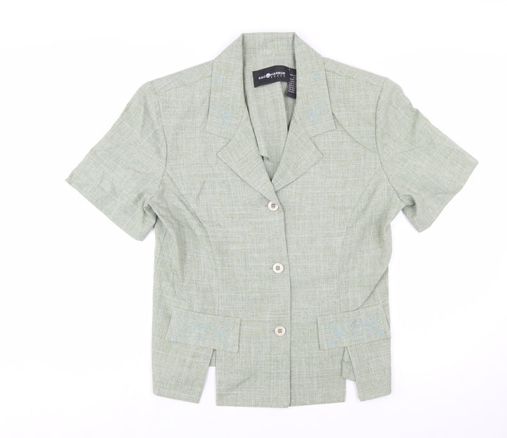 Sag Harbor Women’s Green Short Sleeve Blazer Size 12 Classic Fit