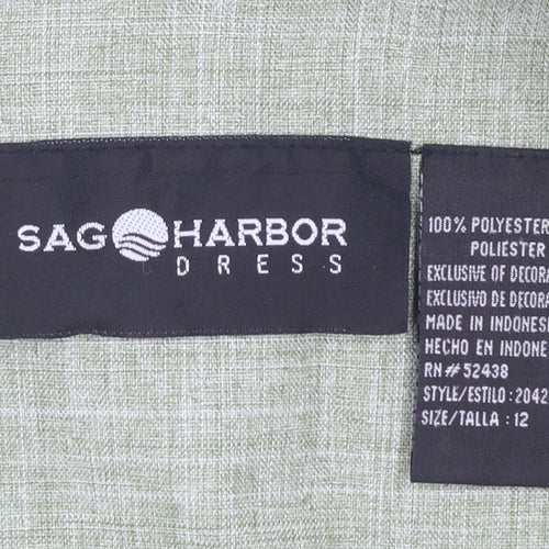 Sag Harbor Women’s Green Short Sleeve Blazer Size 12 Classic Fit