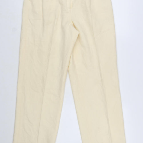 Personal Women’s Ivory Wool Blend Pleated High Rise Trousers Size 14