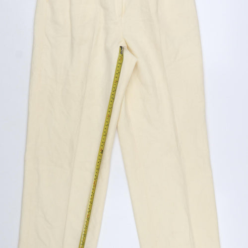 Personal Women’s Ivory Wool Blend Pleated High Rise Trousers Size 14
