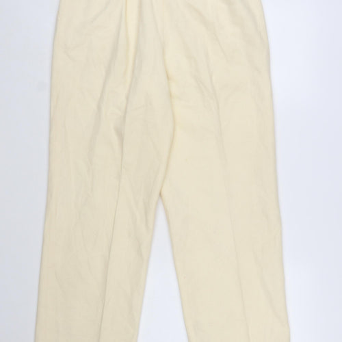 Personal Women’s Ivory Wool Blend Pleated High Rise Trousers Size 14
