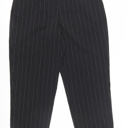 All That Jazz Women’s Black Pinstripe High-Rise Pleated Dress Pants Size 14