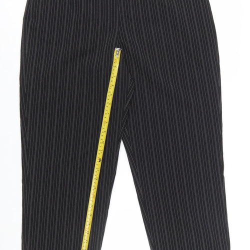 All That Jazz Women’s Black Pinstripe High-Rise Pleated Dress Pants Size 14