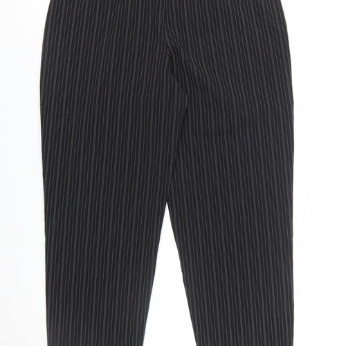 All That Jazz Women’s Black Pinstripe High-Rise Pleated Dress Pants Size 14