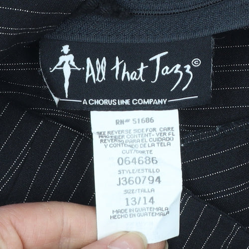All That Jazz Women’s Black Pinstripe High-Rise Pleated Dress Pants Size 14