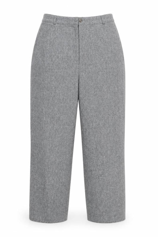 Front view of Koret Career women’s grey wool dress pants, size UK 14, lined workwear