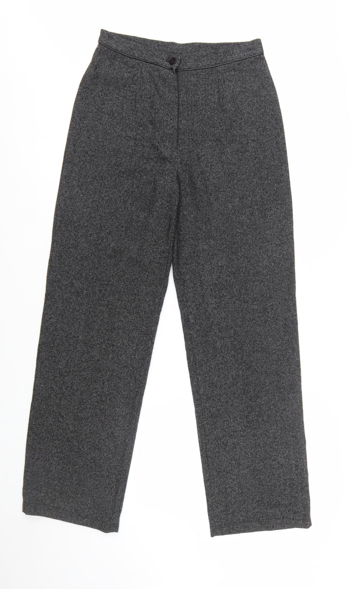 Jessica Women’s Black Size 6 Straight Trousers Polyester Rayon Blend