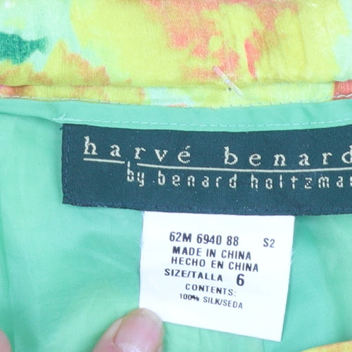 Hervé Benard Women’s Multicoloured Floral Silk Cropped Trousers Size 10