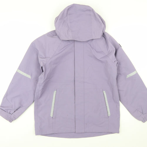 Polarn O. Pyret Boys Purple Hooded Waterproof Parka Coat 11-12 Years