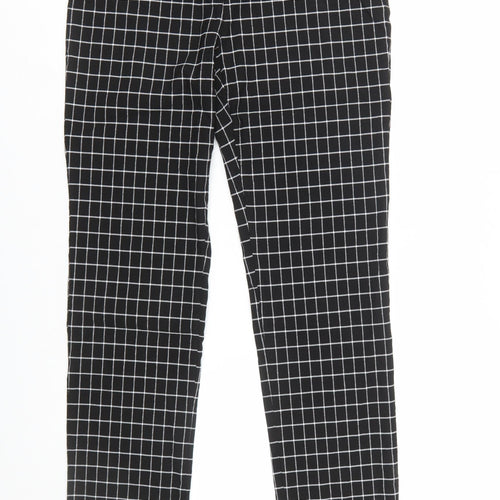 Sharagano Women's Black Check Tapered Trousers Size 10