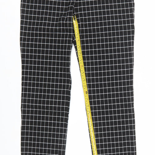 Sharagano Women's Black Check Tapered Trousers Size 10