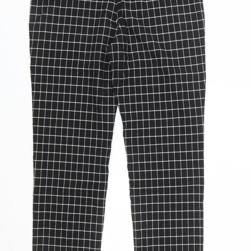 Sharagano Women's Black Check Tapered Trousers Size 10