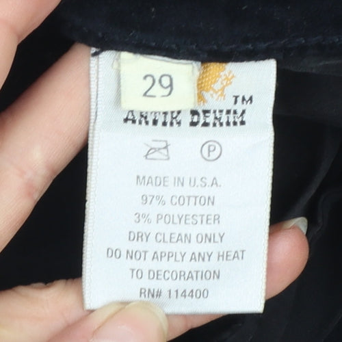 Antik Denim Women's Black Velvet Flared Trousers Size 29